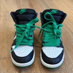 Nike Jordan 1s Black and Green Sneakers